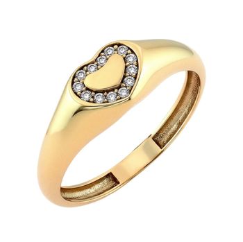 Romantyczny złoty pierścionek damski z motywem serca wysadzany cyrkoniami. Kolekcja Amore – idealny na prezent, Walentynki i wyjątkowe okazje.1.jpg